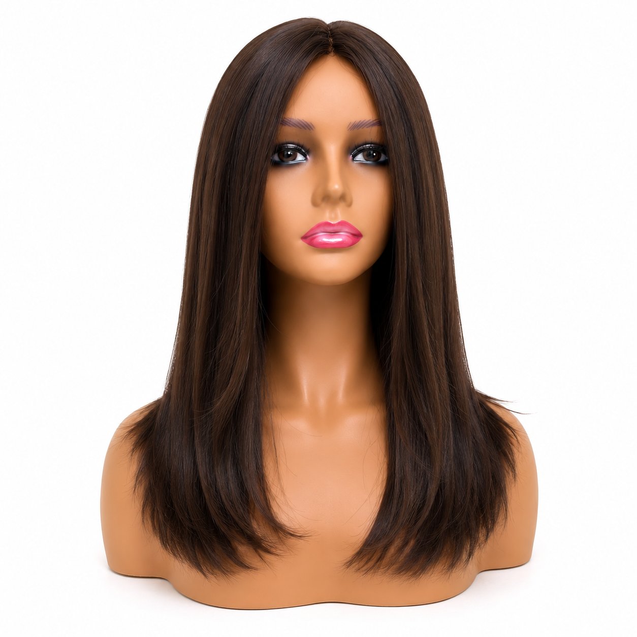 Peluca lisa chocolate Niuma Belleza Madrid