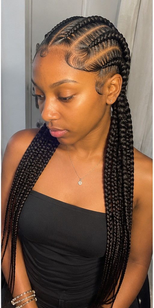 Knotless braids trenzas largas Niuma Belleza Madrid